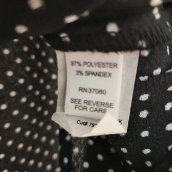Ladies Elegant Black and White Dteiped And Polka Dot Women's Blouse - Picture 4 of 4